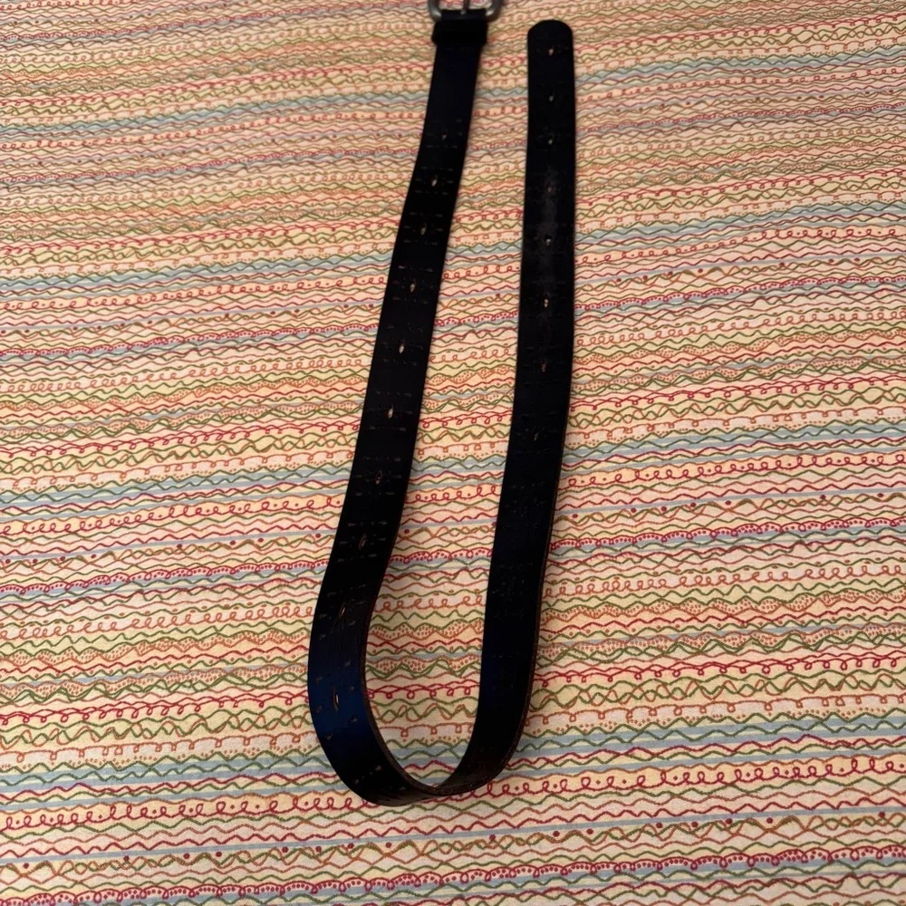 Vintage Leather Jean Belt Perforated Oval Casual size XL